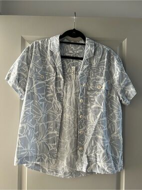 NWT Madewell Linen Blend Floral Button Down Shirt – Size Small